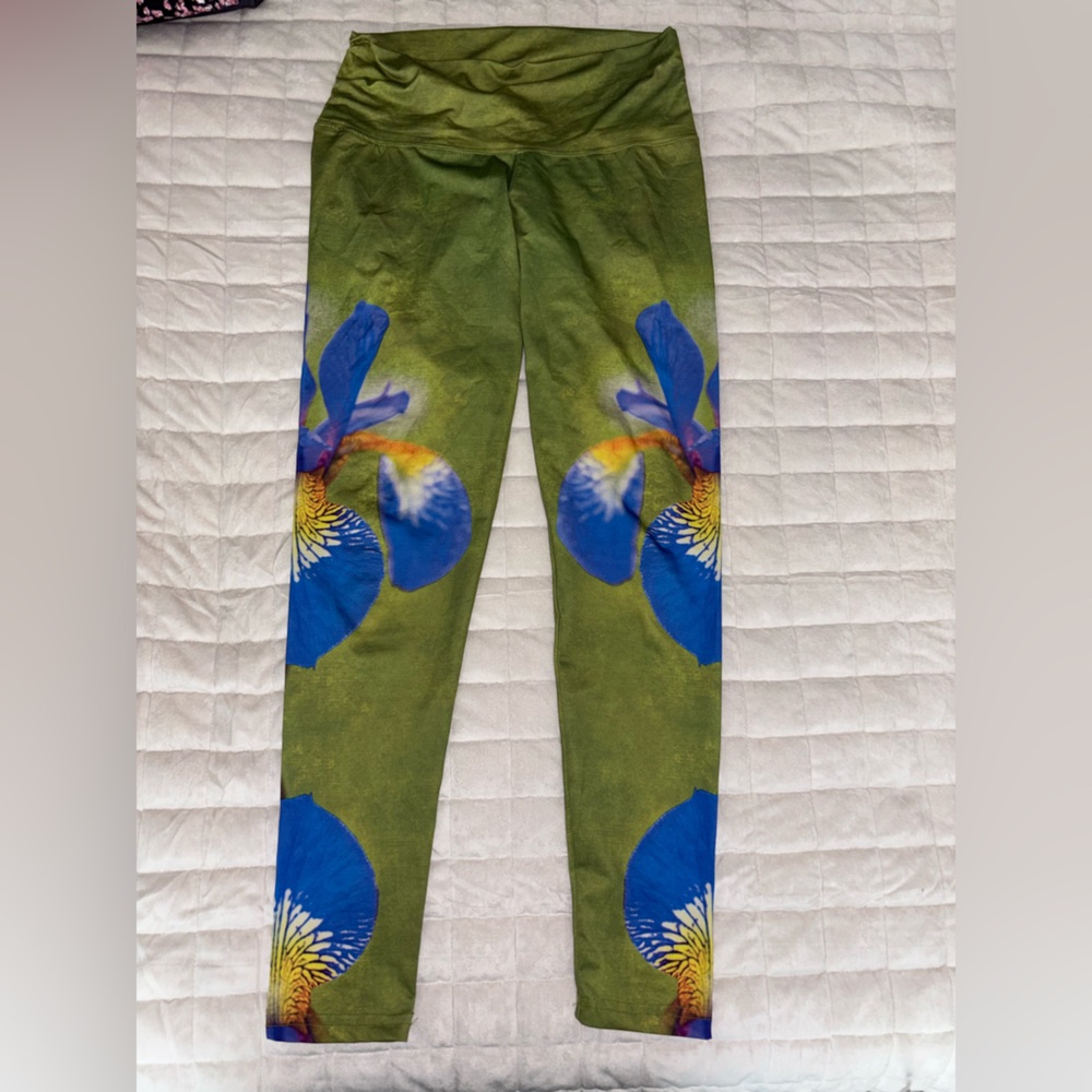 Floral Green and Blue Leggings